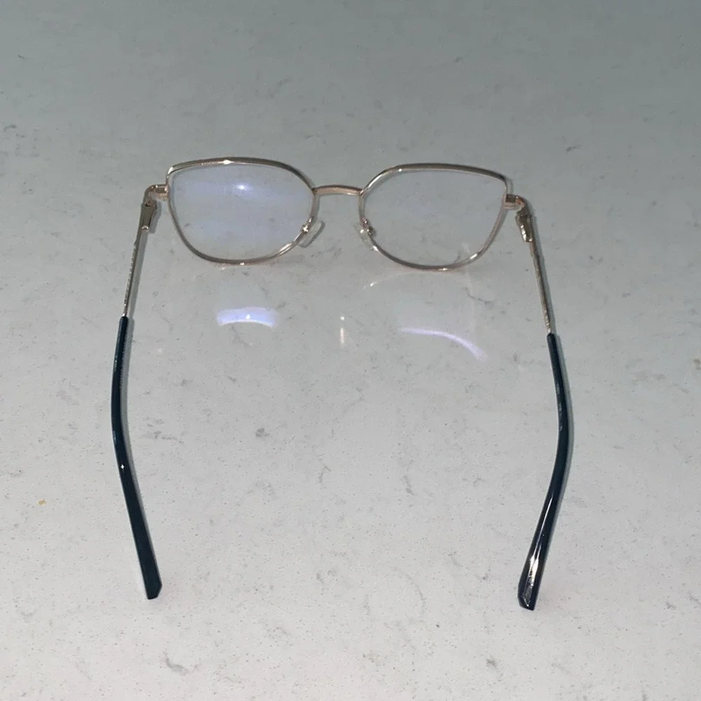 Gold‎ Metal Cat Eye Glasses Clear Lenses Fashion Eyewear TJ26062
